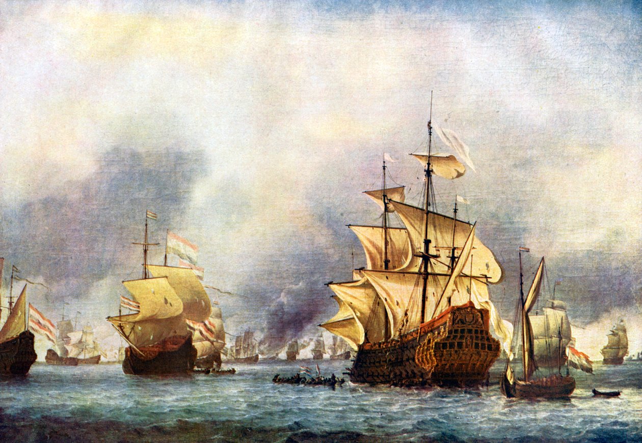 La rendición del Príncipe Real, c1650-1700 de Willem van de Velde the Younger
