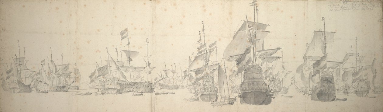 Consejo de guerra de la flota holandesa frente a Terschelling, 7-17 de octubre de 1658 de Willem van de the Elder Velde