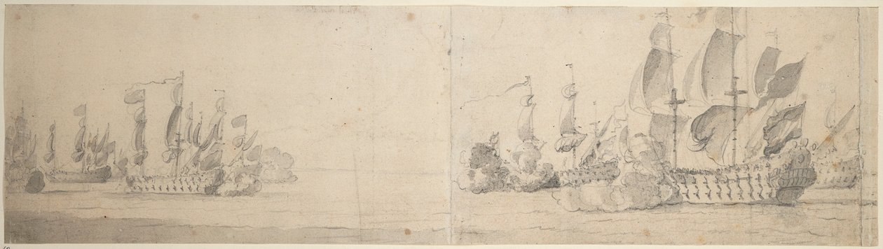 Acción de Beach y van Ghent de Willem van de the Elder Velde