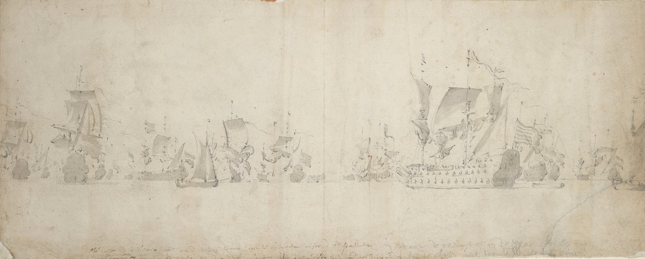 Flota holandesa tras el consejo de guerra, 8-18 de agosto de 1665 de Willem van de the Elder Velde