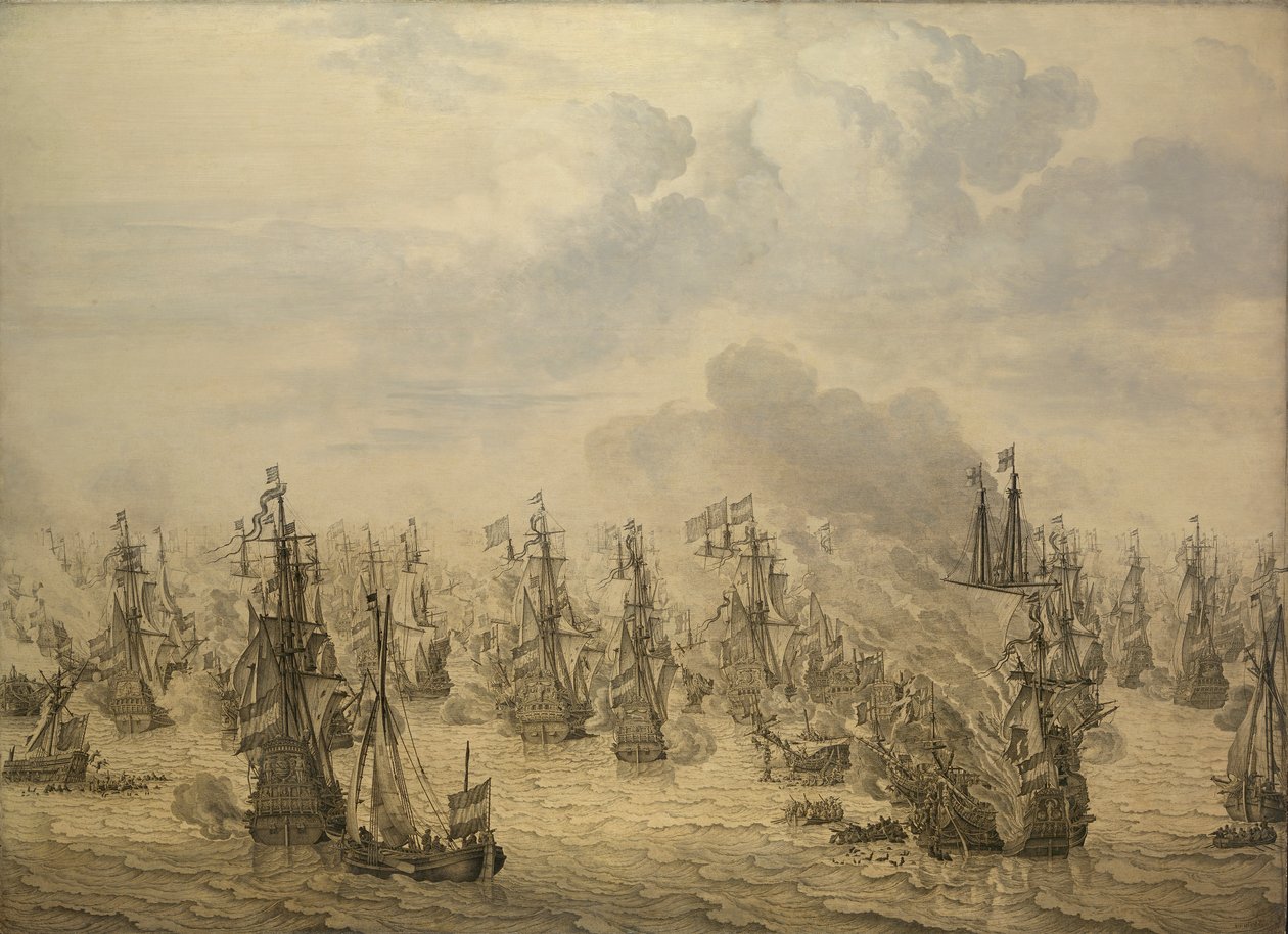 La batalla de Scheveningen de Willem van de the Elder Velde
