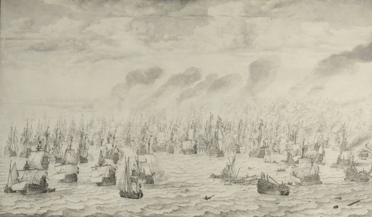 La Batalla de Terheide de Willem van de the Elder Velde