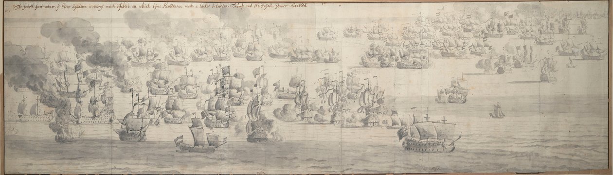 La batalla del Texel (Kijkduin) de Willem van de the Elder Velde