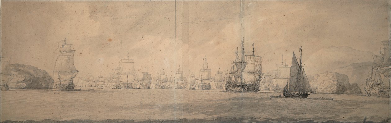 Indiamen holandés navegando hacia Bok op Raa (Bjaelkero), 25 de agosto-4 de septiembre de 1665 de Willem van de the Elder Velde