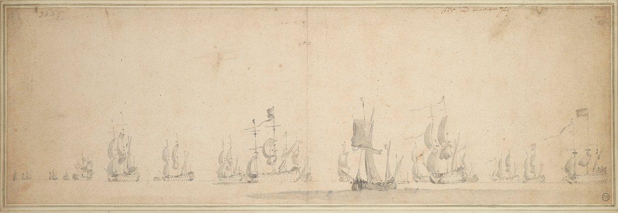 La flota holandesa antes de la batalla de Lowestoft, mayo-junio de 1665 de Willem van de the Elder Velde