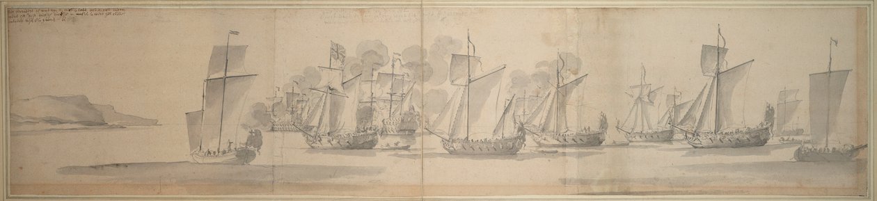 El paso de María de Módena de Calais a Dover, 21 de noviembre/1 de diciembre de 1673 de Willem van de the Elder Velde