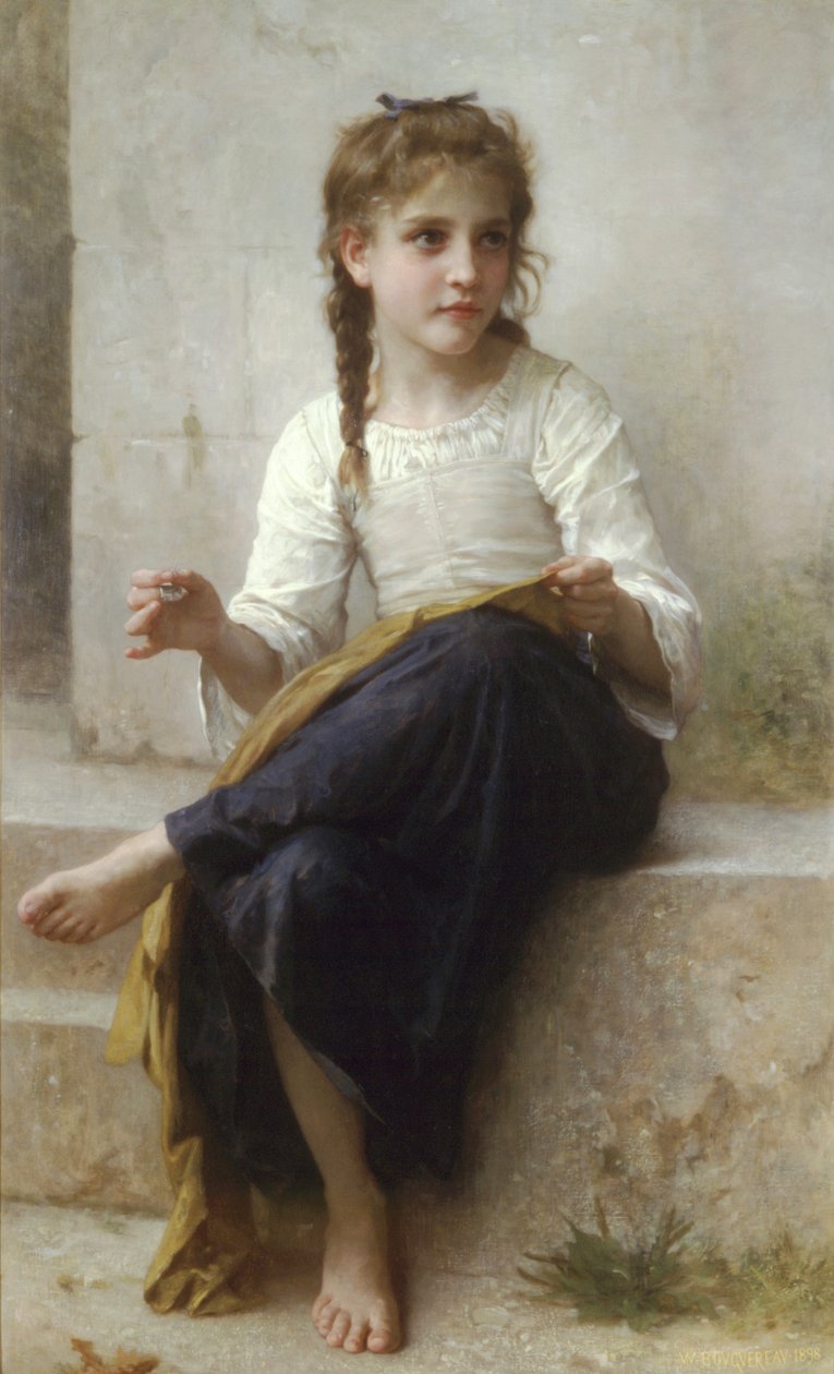 Cosiendo de William Adolphe Bouguereau