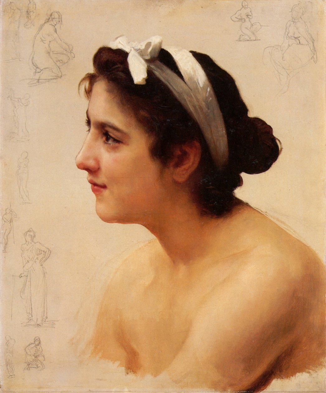 Estudio de una Mujer para Ofrenda al Amor de William Adolphe Bouguereau