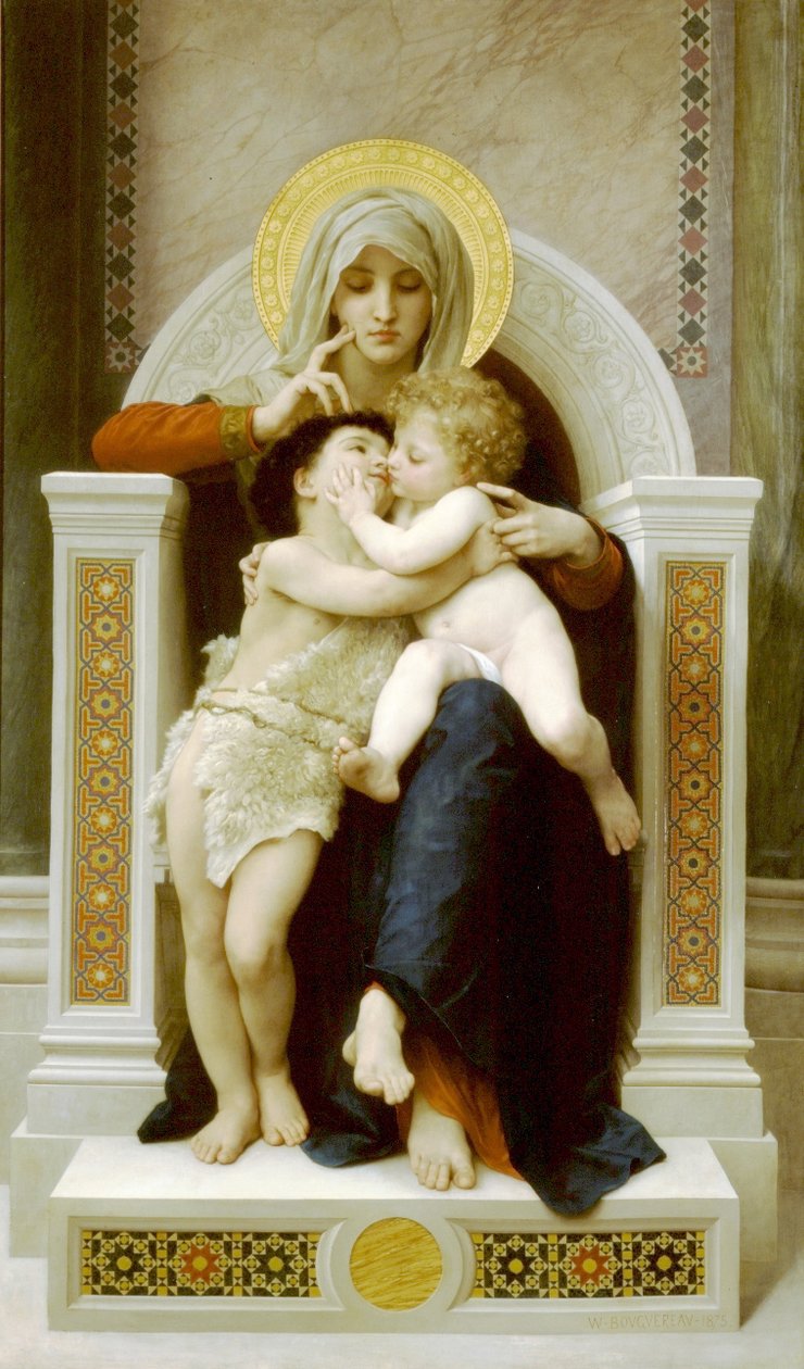 La Virgen, Jesús y San Juan Bautista de William Adolphe Bouguereau