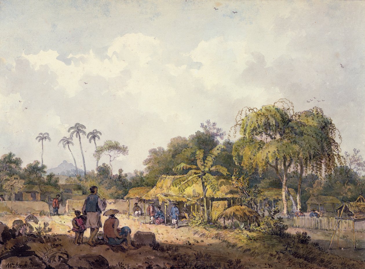Vista cerca de la Bahía de Turon, Cochinchina de William Alexander