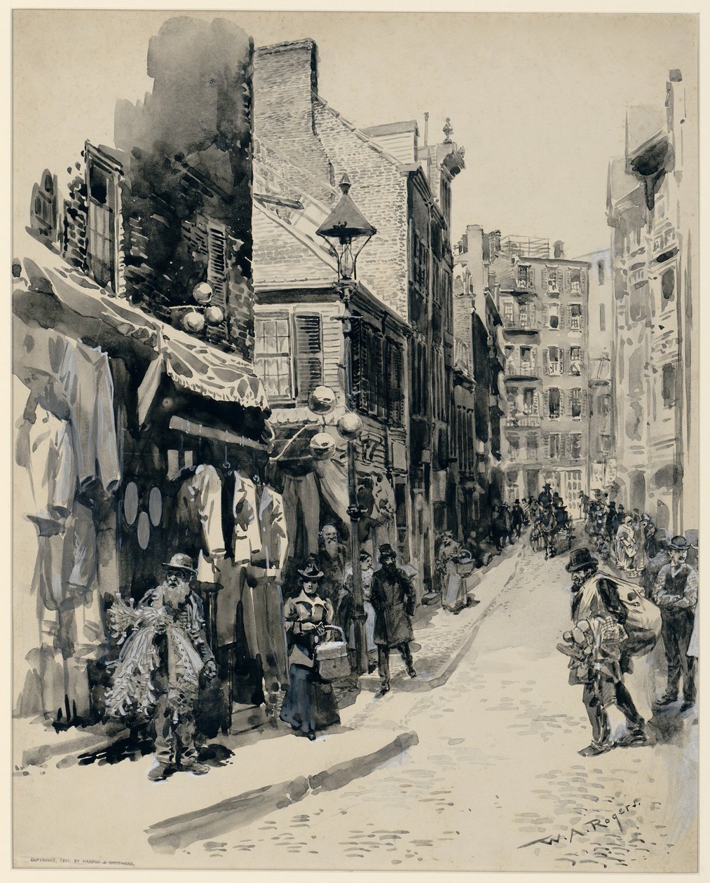 El barrio judío, Boston, publicado en 1899 de William Allen Rogers