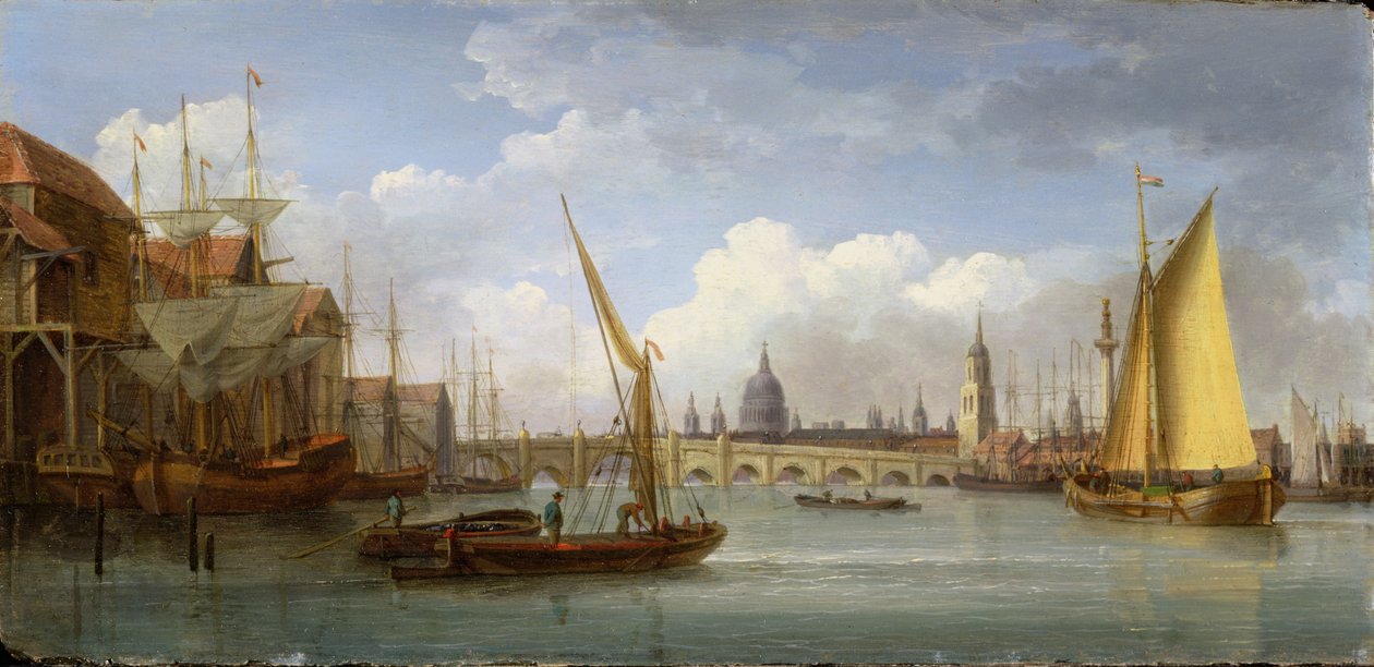 Puente de Londres, con la Catedral de San Pablo en la distancia, 1815 de William Anderson