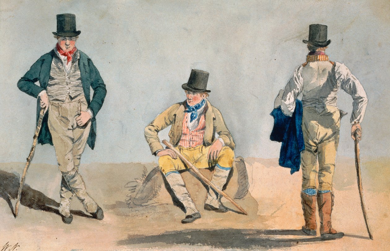Un tri-retrato del arquitecto Anthony Salvin (1799-1881) de William Andrews Nesfield