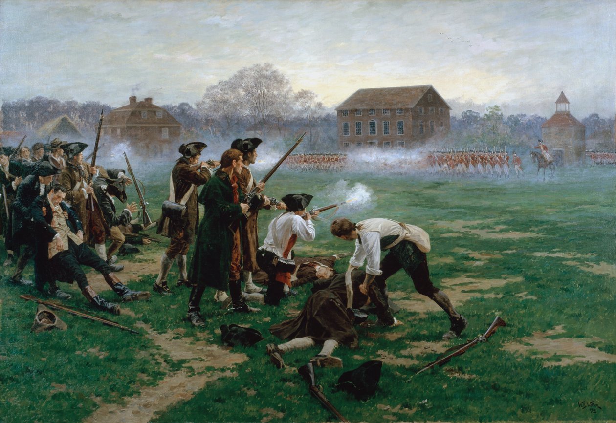 La batalla de Lexington, 19 de abril de 1775, 1910 de William Barnes Wollen