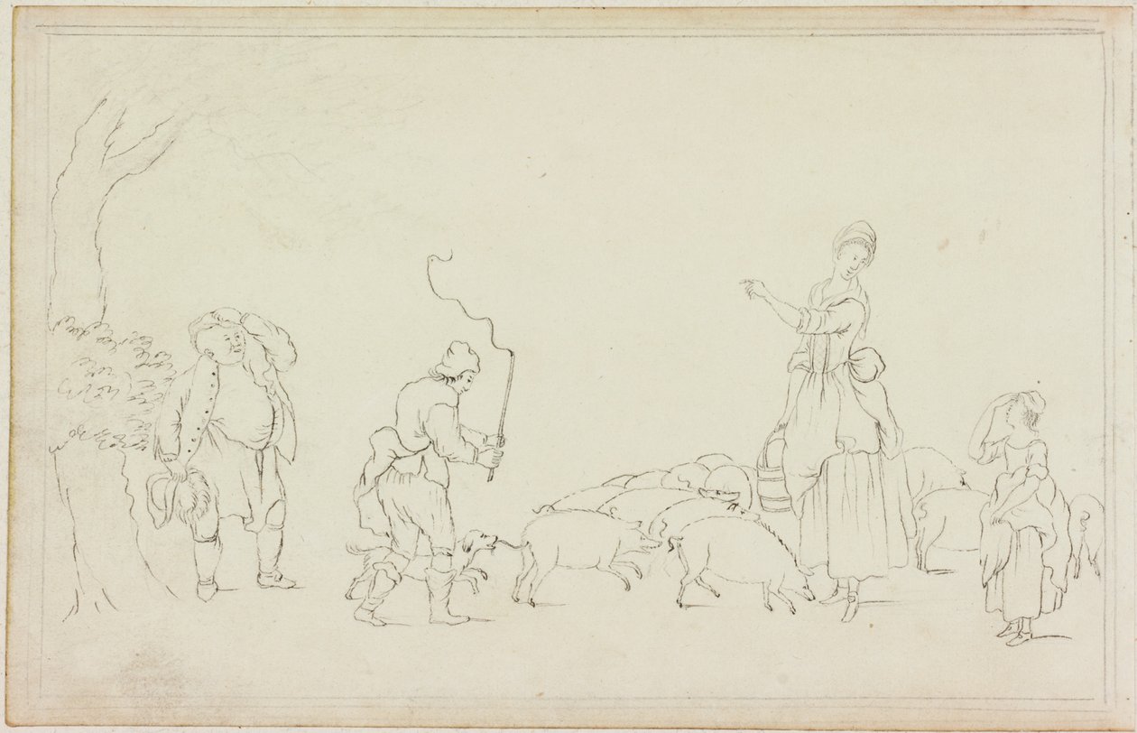 Escena con conductor de cerdos de William Beilby