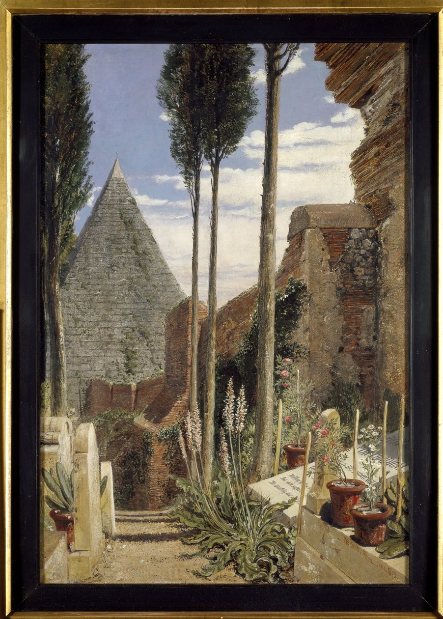 La tumba de Shelley en el nuevo cementerio protestante en Roma de William Bell Scott