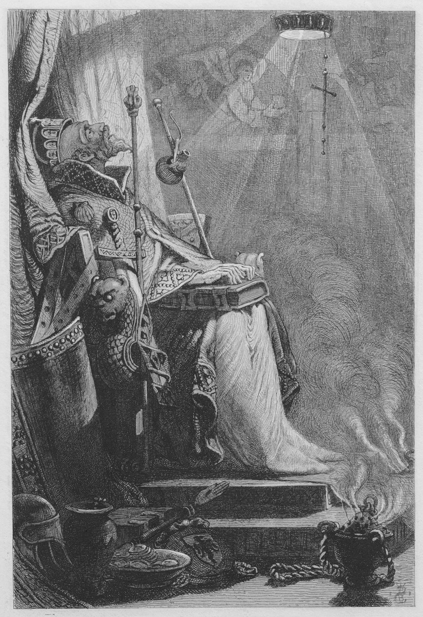 El emperador Carlomagno en su tumba de William Bell Scott
