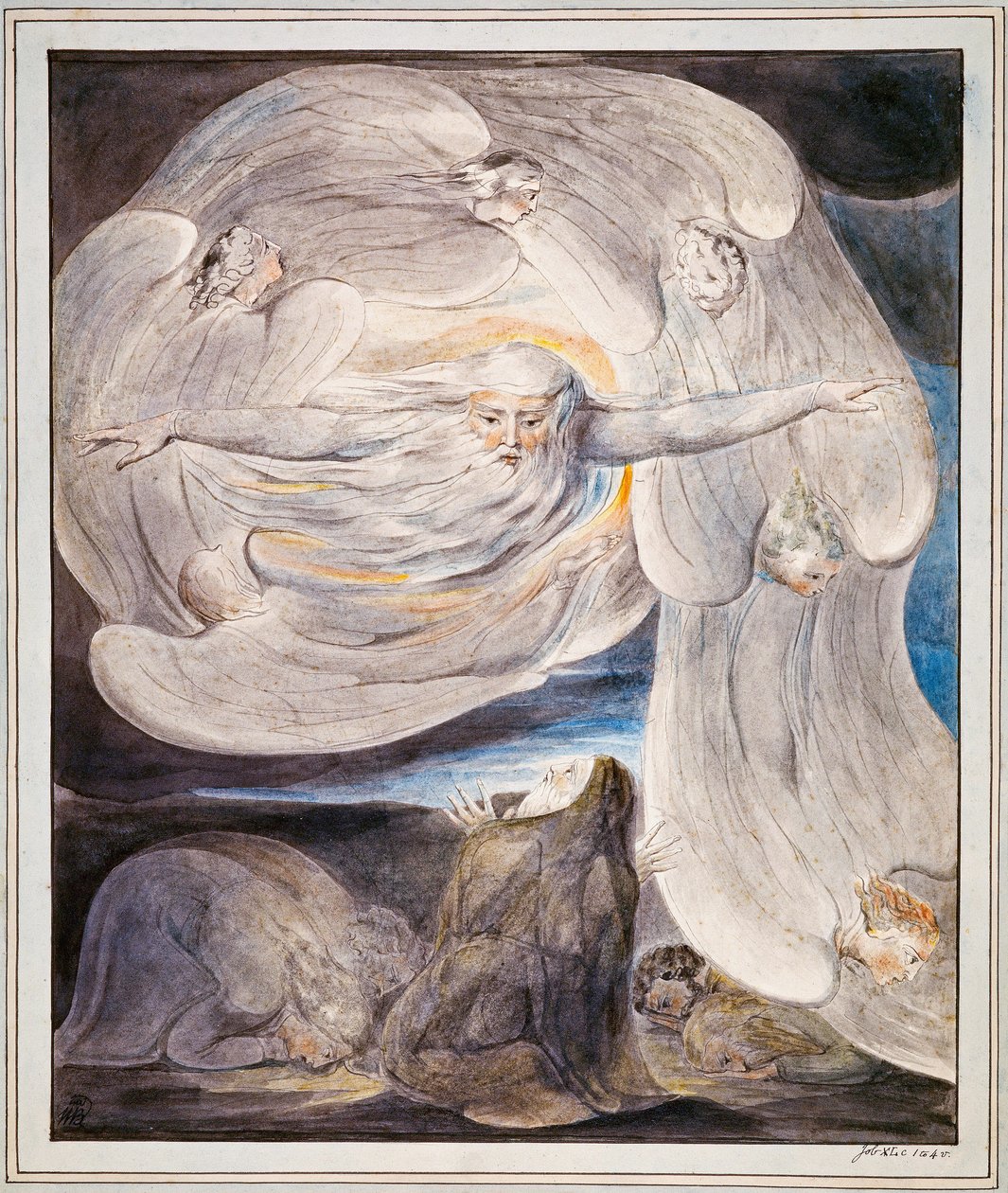 Job confesando su presunción a Dios de William Blake
