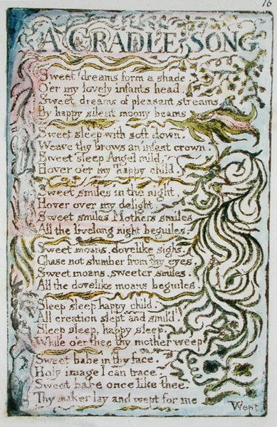 Una canción de cuna, pl. 1 ilustración de Canciones de Inocencia y de Experiencia (Bentley Copia L) pl.16 de William Blake