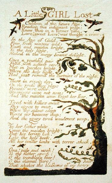 Una Niña Perdida, placa 43 de Canciones de Experiencia de William Blake