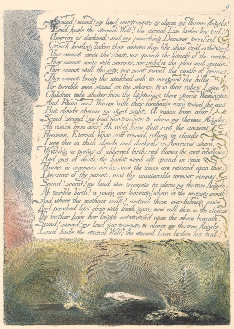 América. Una profecía, Placa 11 de William Blake