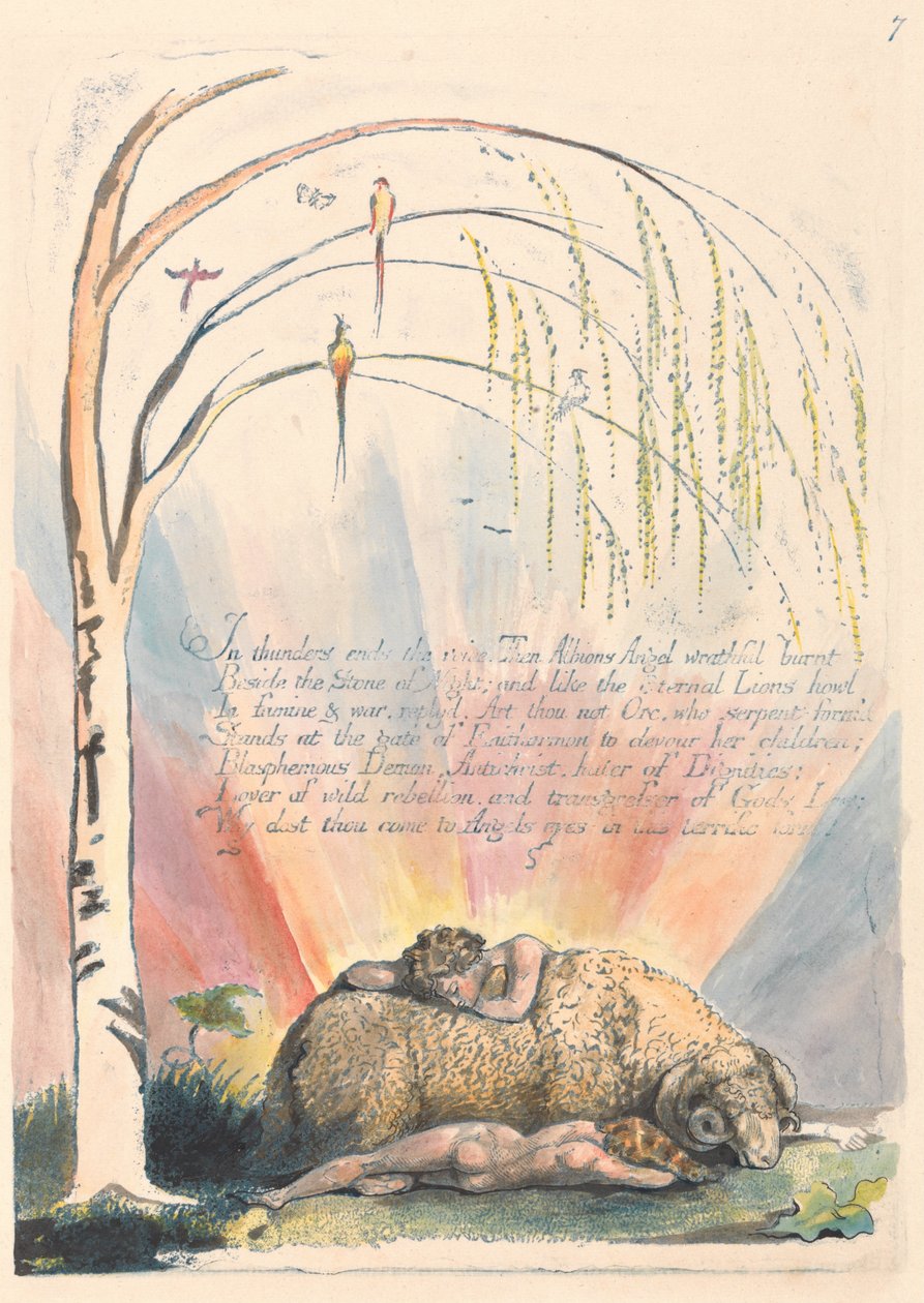 América. Una profecía, Placa 9 de William Blake