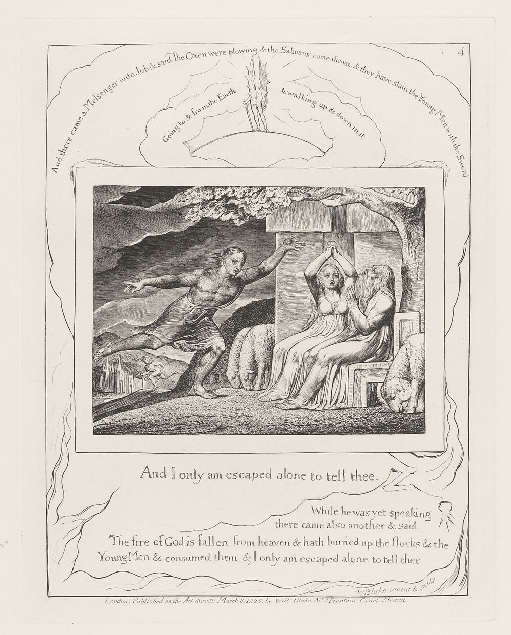Y solo yo he escapado para contártelo., 1825 de William Blake
