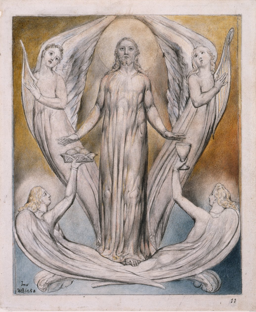 Ángeles Ministrando a Cristo, ilustración de 