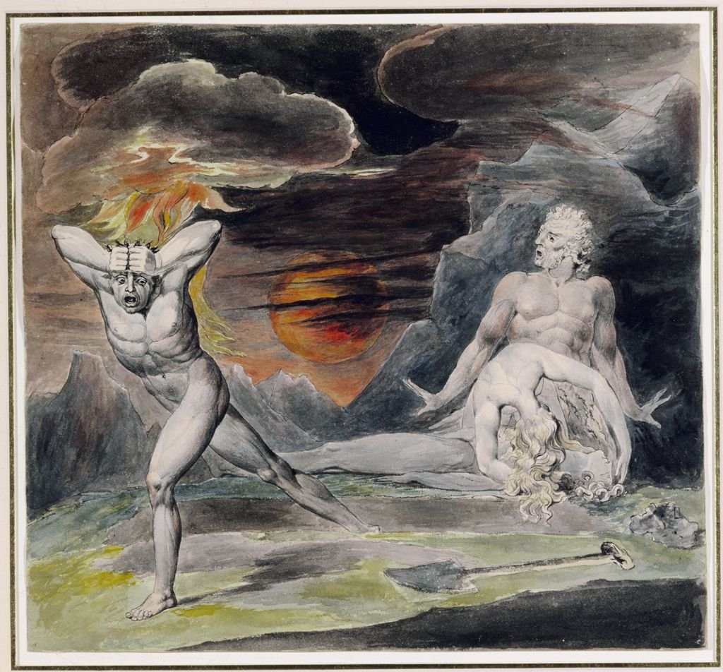 Caín huyendo de la ira de Dios de William Blake