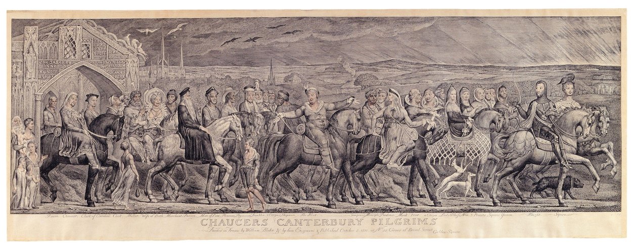 Los peregrinos de Canterbury de Chaucer de William Blake