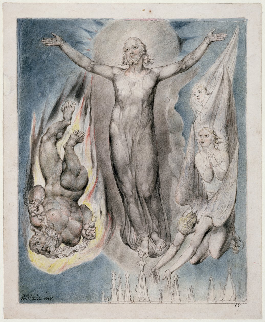 Cristo colocado en el pináculo del templo, ilustración de 