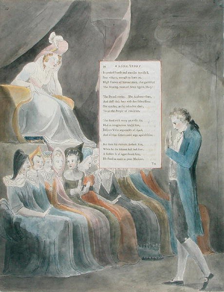 Diseño 32 para Una Larga Historia en Los Poemas de Thomas Gray, publicado 1797-98 de William Blake