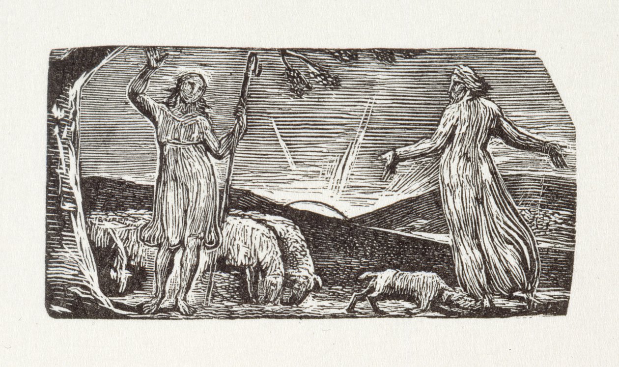 Cada criatura, Thenot, nace para su tarea, 1821 de William Blake