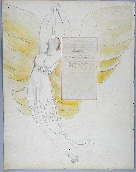 Epitafio sobre la Sra. Clarke, diseño 102 de Los Poemas de Thomas Gray, 1797-98 de William Blake