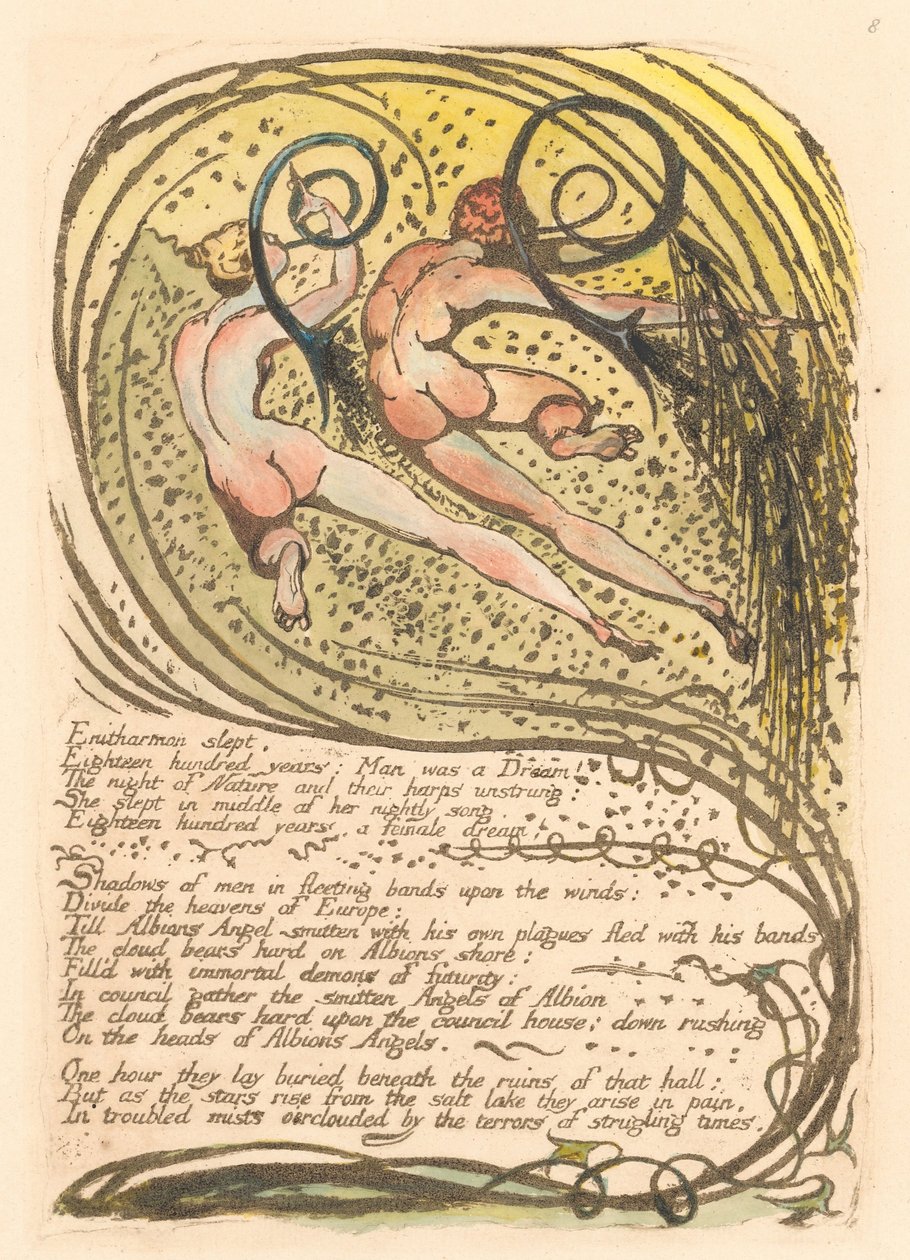 Europa. Una profecía, Placa 10, Enitharmon durmió... (Bentley 12) de William Blake