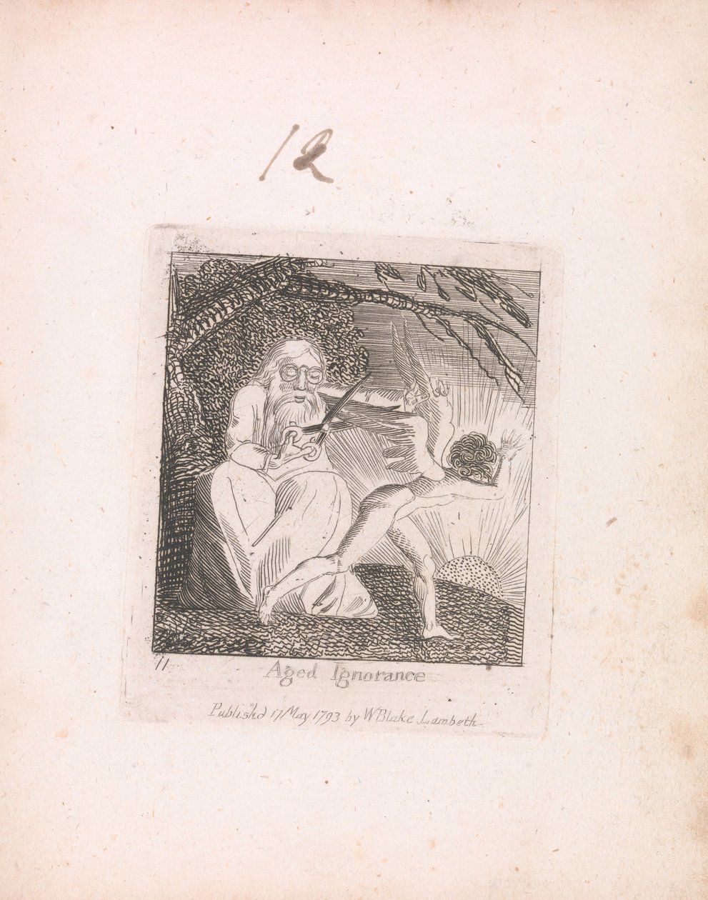 Para Niños. Las Puertas del Paraíso, Placa 13, Ignorancia Envejecida de William Blake