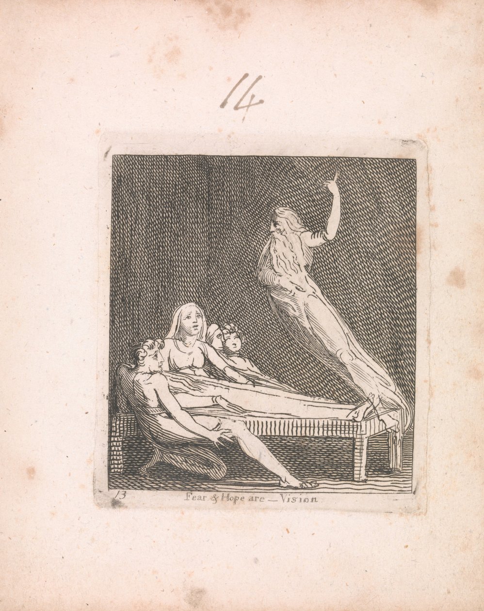 Para Niños. Las Puertas del Paraíso, Placa 15, El miedo y la esperanza son -- Visión de William Blake