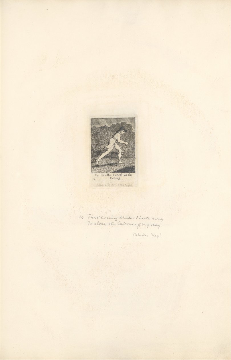Para los Sexos- Las Puertas del Paraíso, Placa 16, El Viajero se apresura en la Tarde de William Blake