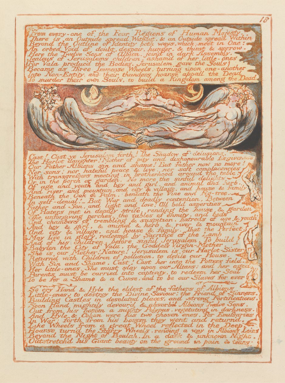 De cada una de las cuatro regiones..., placa 18 de Jerusalén, 1804-20 de William Blake