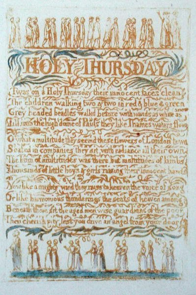 Holy Thursday, placa 23 de Canciones de Inocencia, 1789 de William Blake
