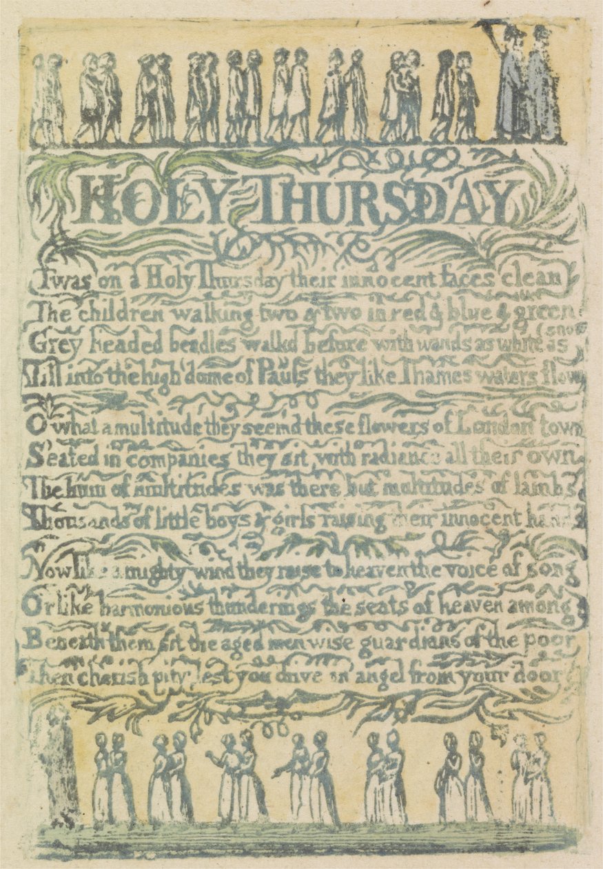 Jueves Santo, placa 24 de Canciones de Inocencia, 1789 de William Blake