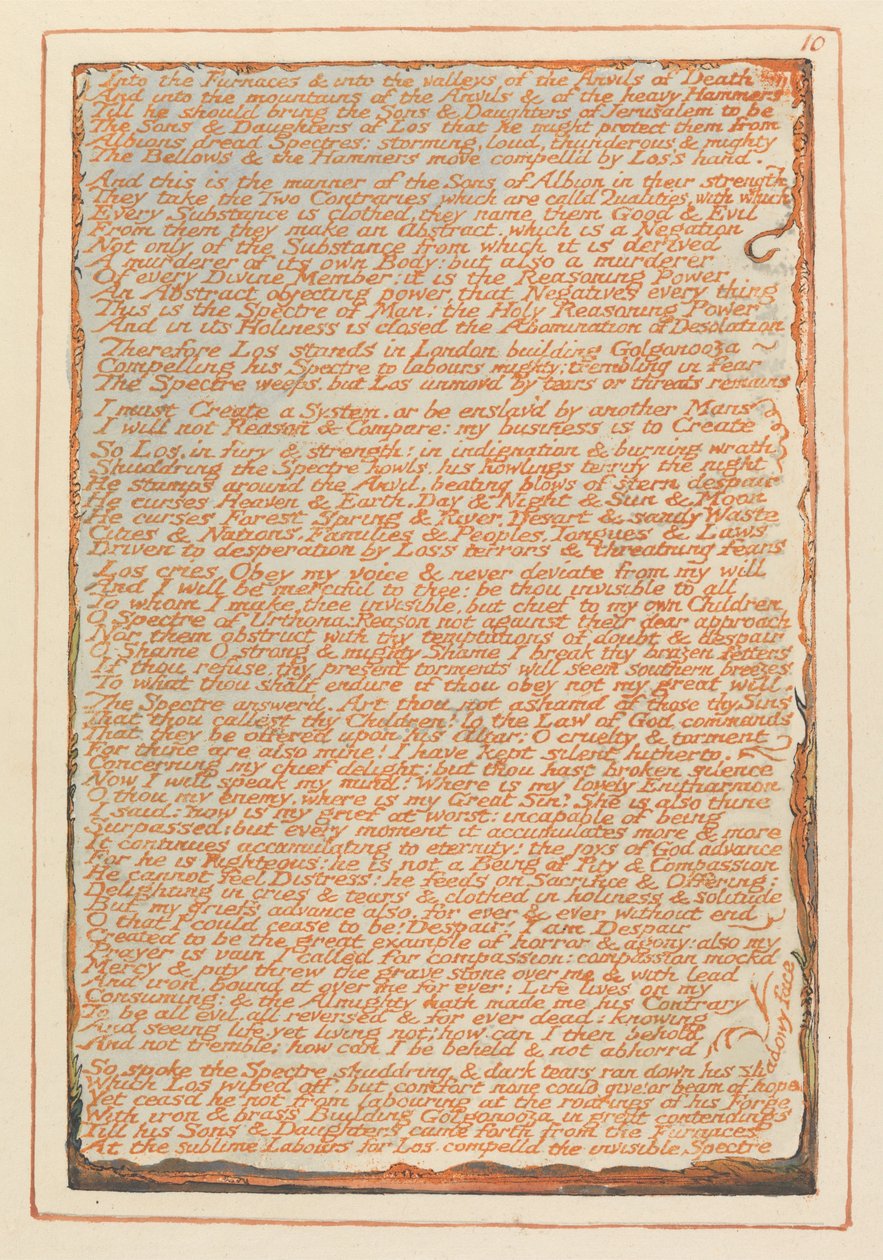 Jerusalén, Placa 10, En los Hornos... de William Blake