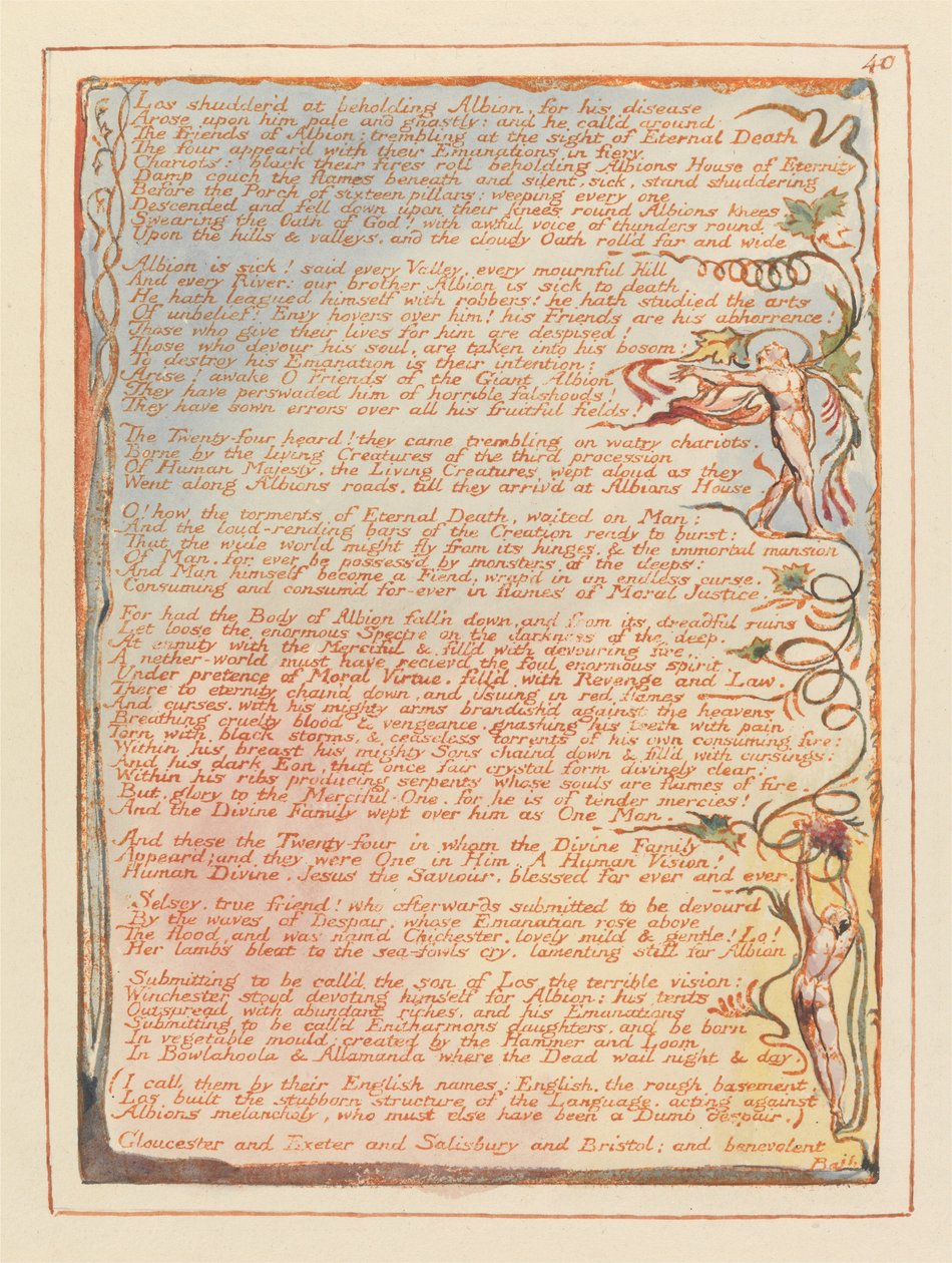 Jerusalén, Placa 40 de William Blake