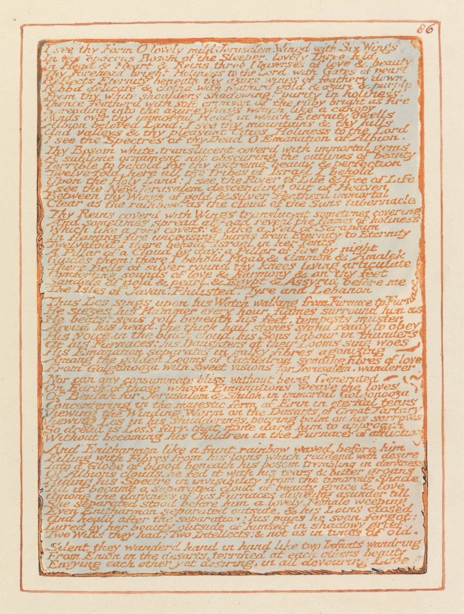 Jerusalén, Placa 86 de William Blake