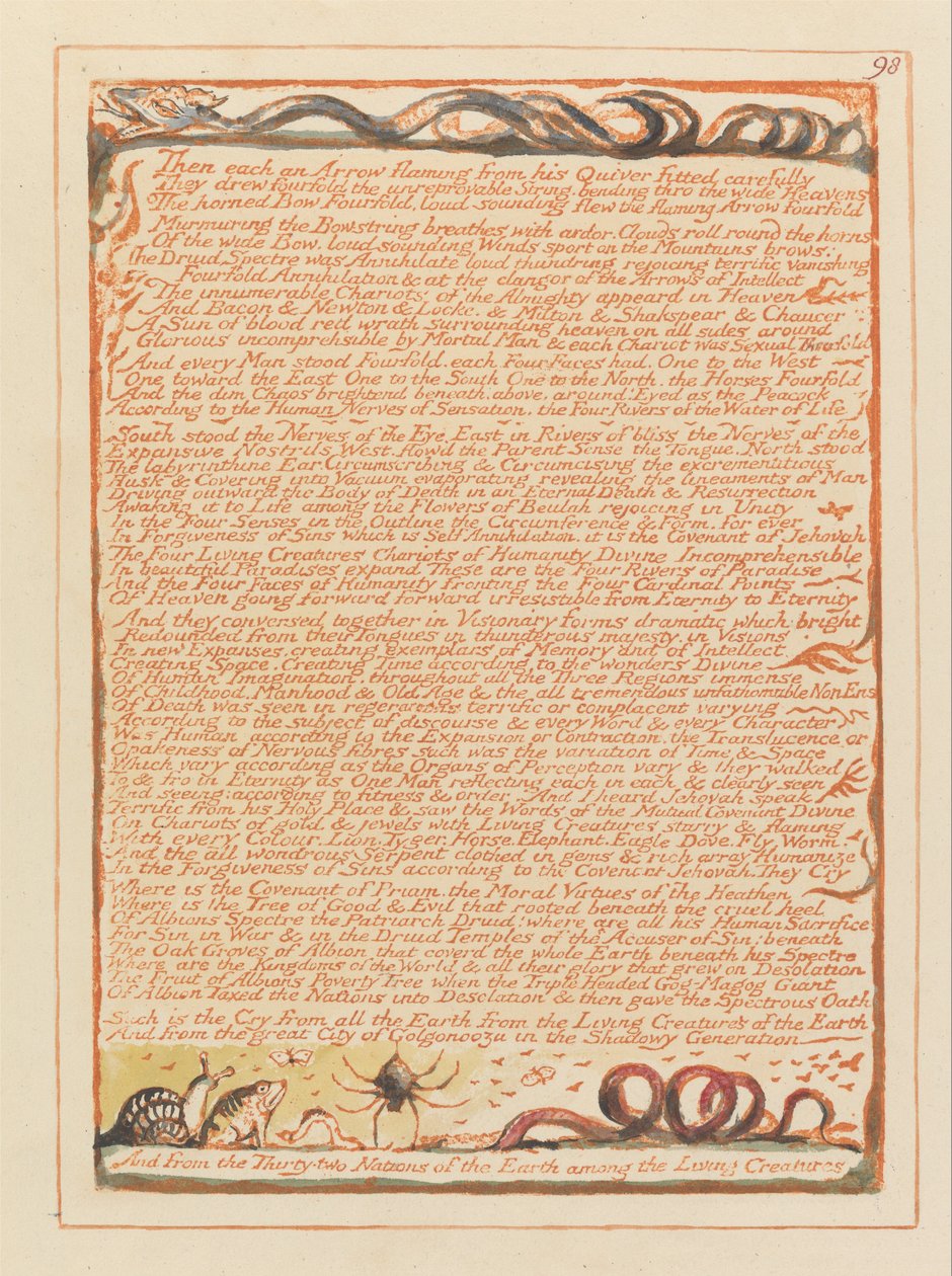 Jerusalén, Placa 98 de William Blake
