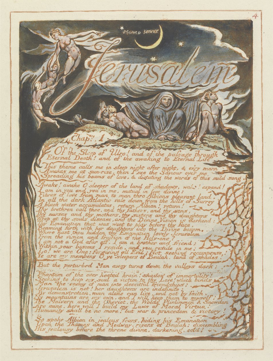 Jerusalén, lámina 4 de Jerusalén, 1804-20 de William Blake