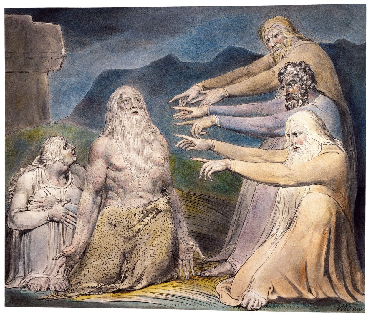Job reprendido por sus amigos de William Blake