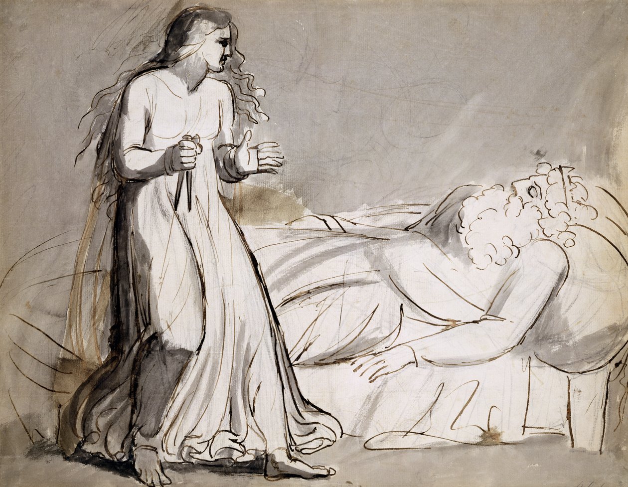 Lady Macbeth acercándose al asesinado Duncan de William Blake
