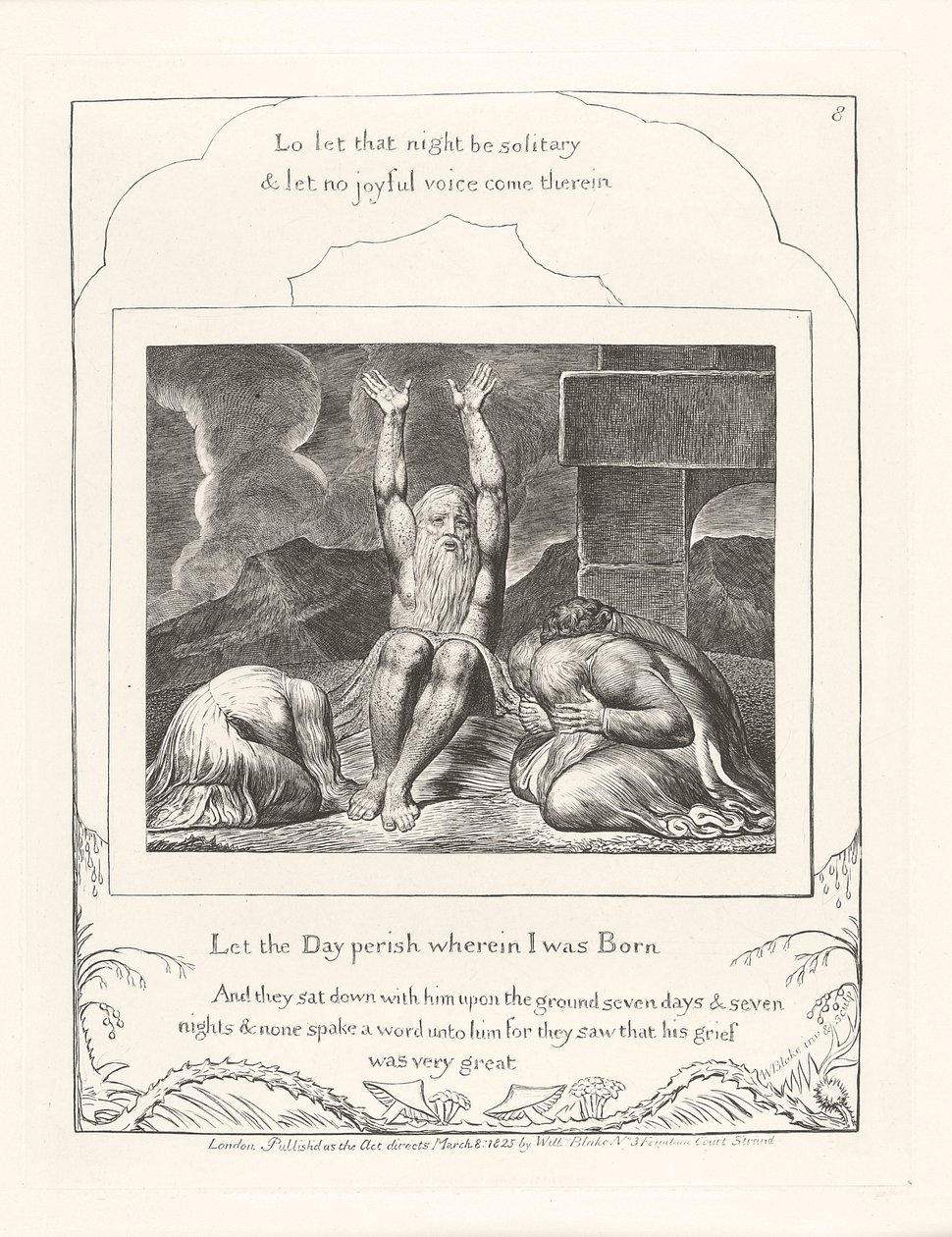 Que perezca el día en que nací, 1825 de William Blake