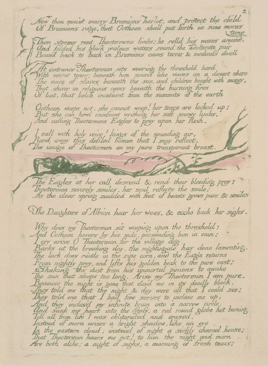 Ahora puedes casarte, placa 4v de Visiones de las Hijas de Albión, 1793 de William Blake